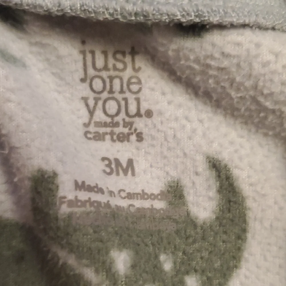 5 For $25 Carter's Dinosaur Print‎ Baby One Piece Sleeper Size 3 Months